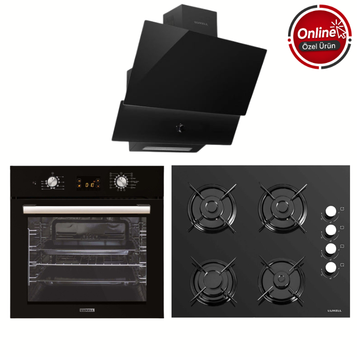 LUXELL LİVA SİYAH ANKASTRE SET