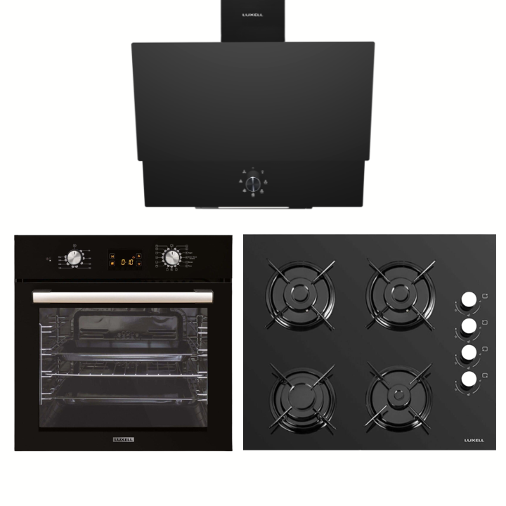 Luxell Liva Siyah Ankastre Set