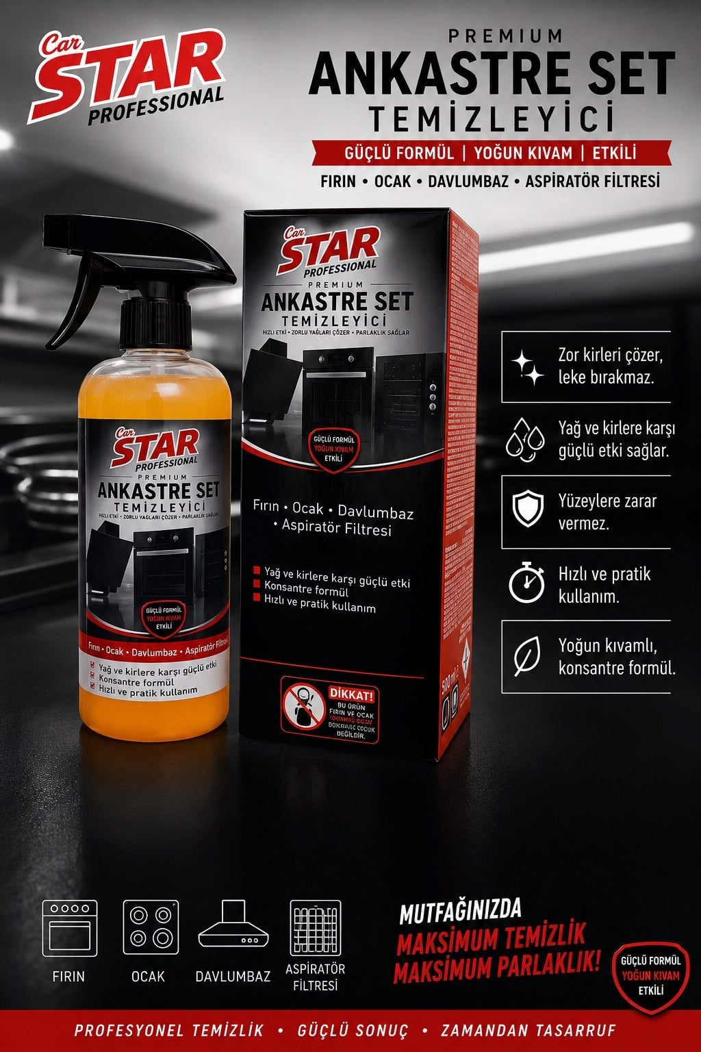 LUXELL PREMIUM ANKASTRE SET TEMİZLEYİCİ 500 ML