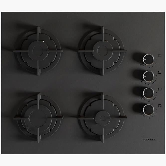 Luxell Prime Glass Aspiratörlü Siyah Cam Ankastre set 