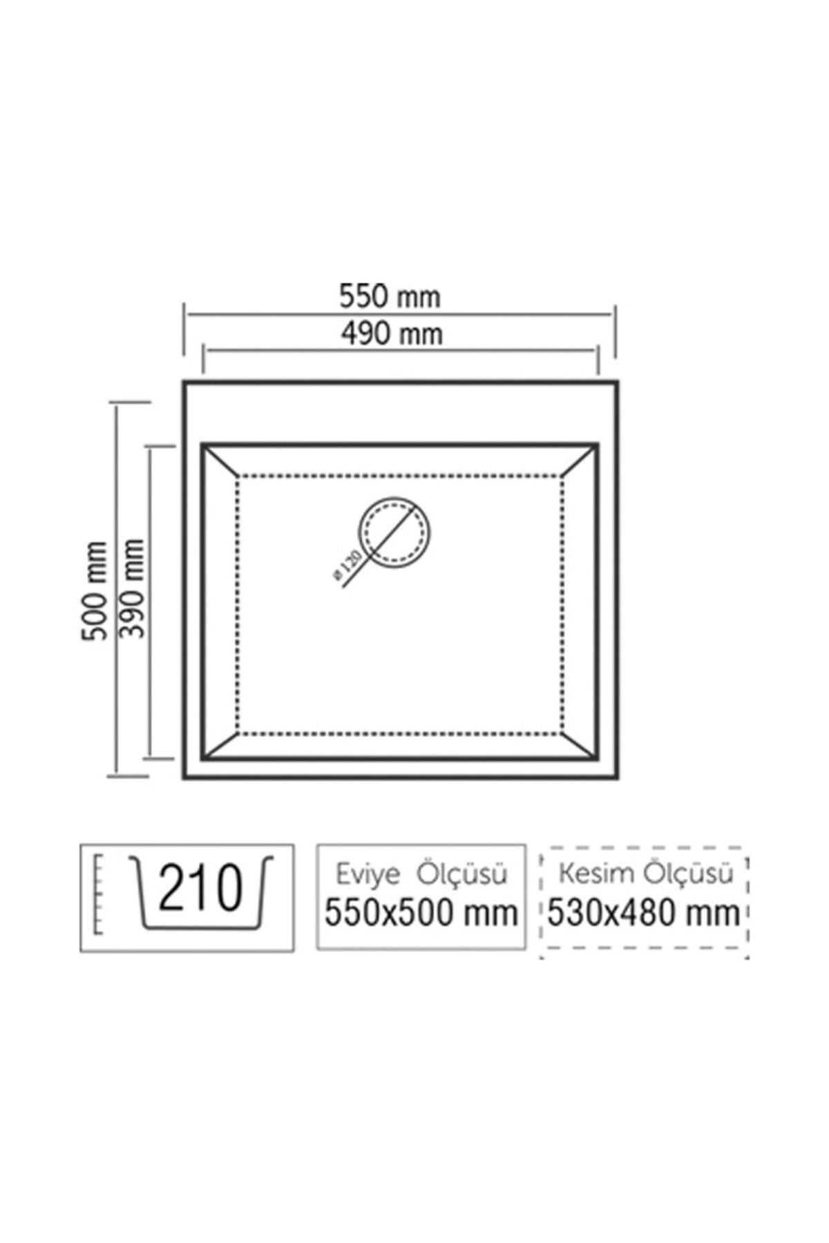 Luxell Rıva Antrasit Tek Gözlü Granit Eviye (Lx-535)