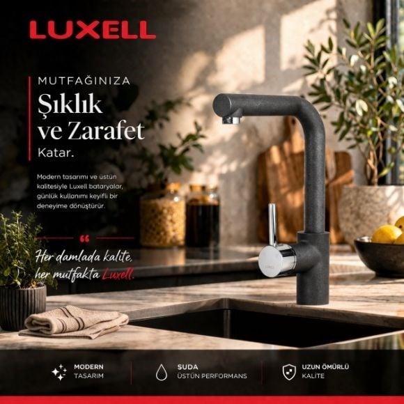 LUXELL RİVUS MUTFAK BATARYASI ANTRASİT (LX – MB01)