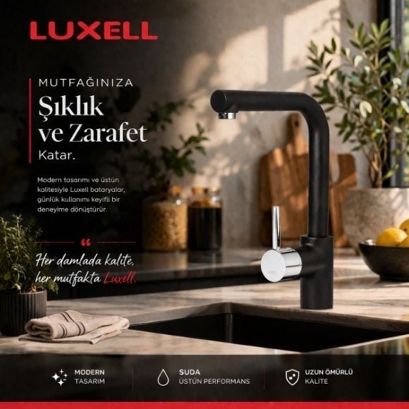LUXELL RİVUS MUTFAK BATARYASI SİYAH (LX – MB01 )