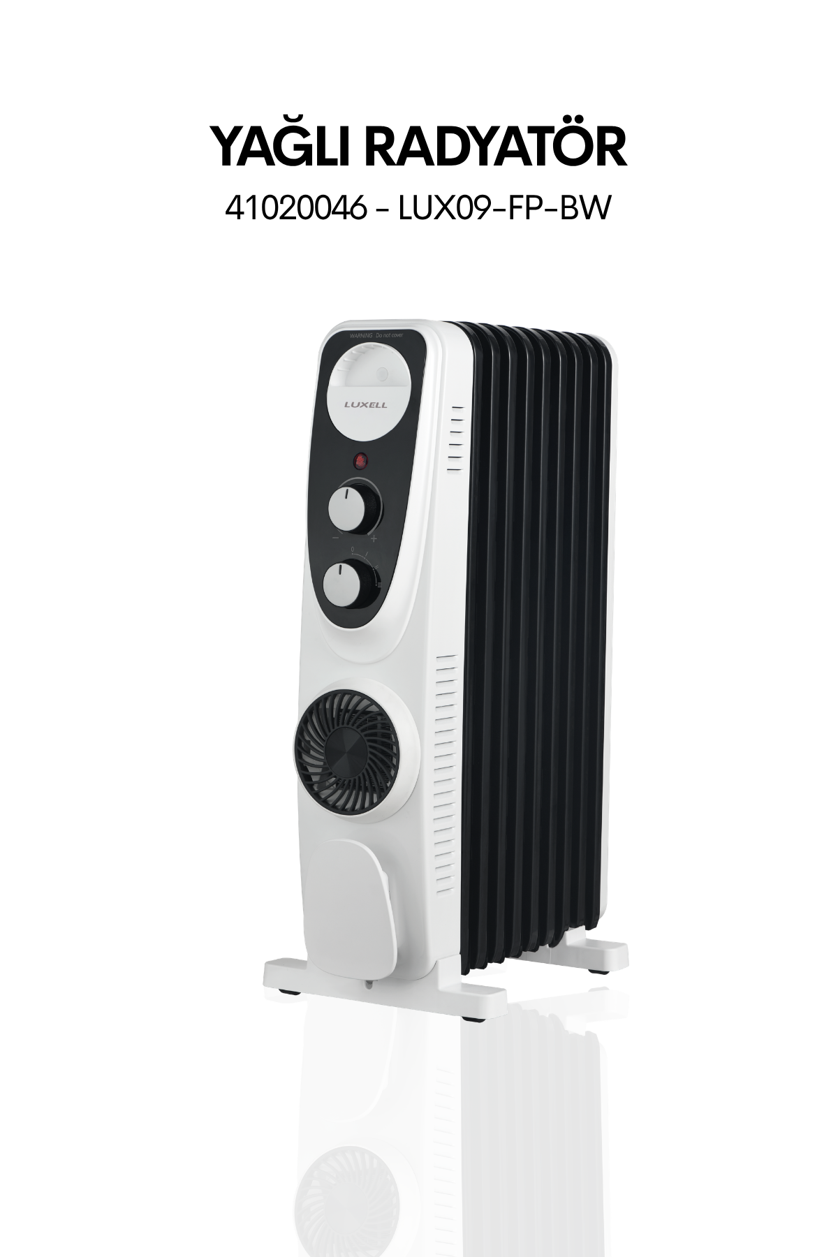 Luxell Yağlı Radyatör Elektrikli Isıtıcı Siyah Beyaz 9 Dilim – LUX09-FP-BW