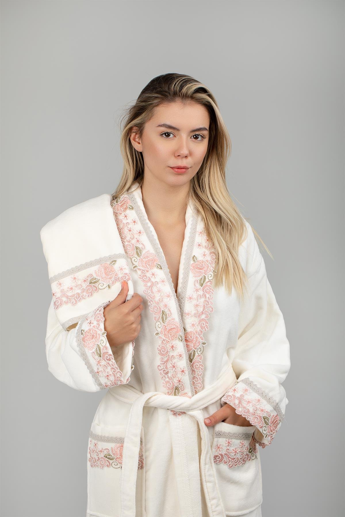 Velvet Line Deluxe Lady Bornoz Seti - Gülerol