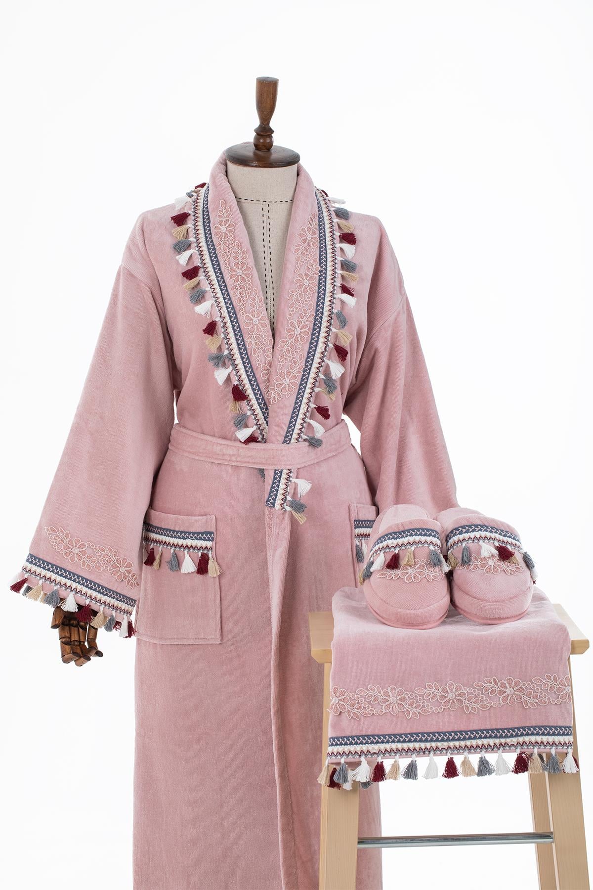 Velvet Line Deluxe Lady Bornoz Seti - Otantik Püskül