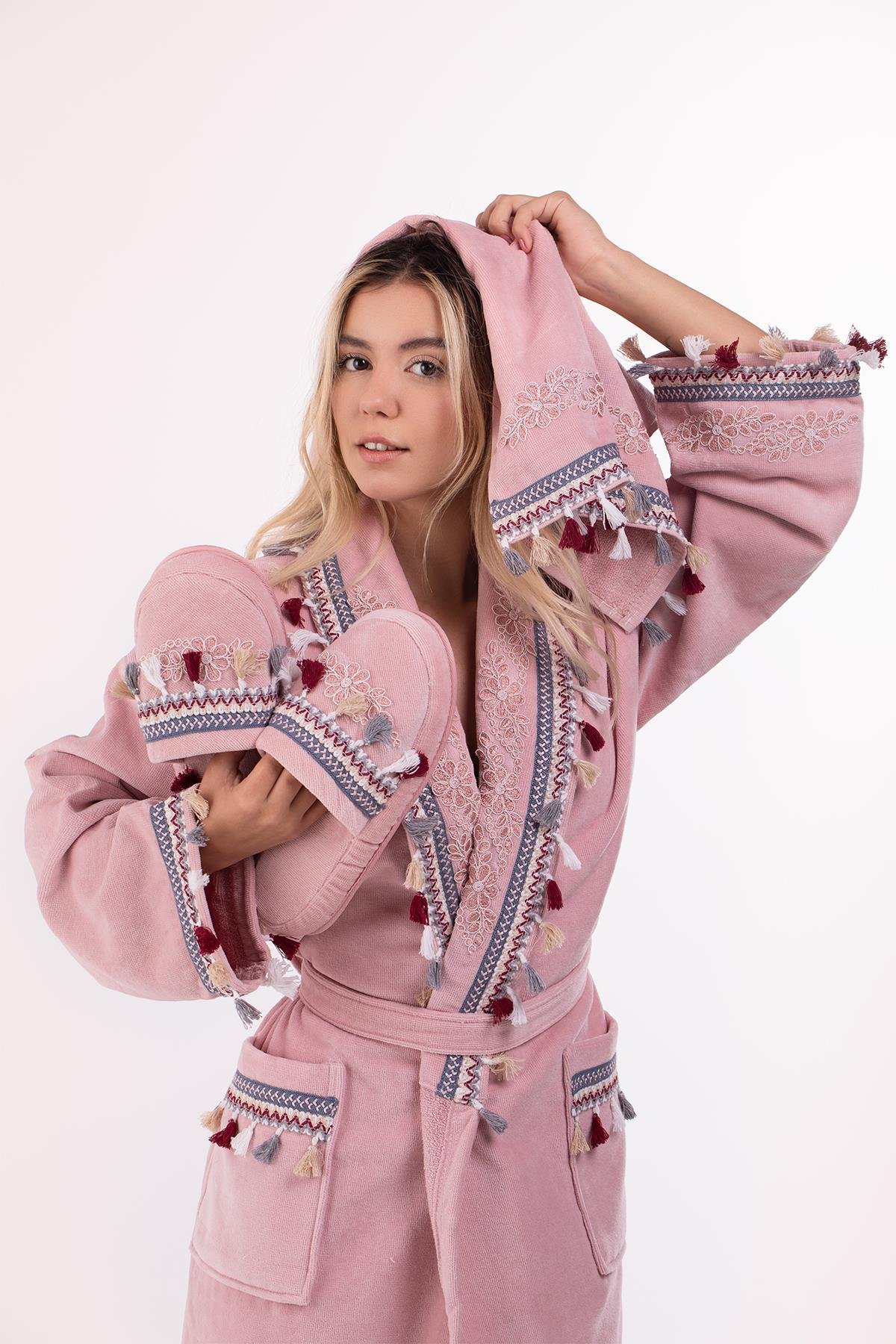 Velvet Line Deluxe Lady Bornoz Seti - Otantik Püskül