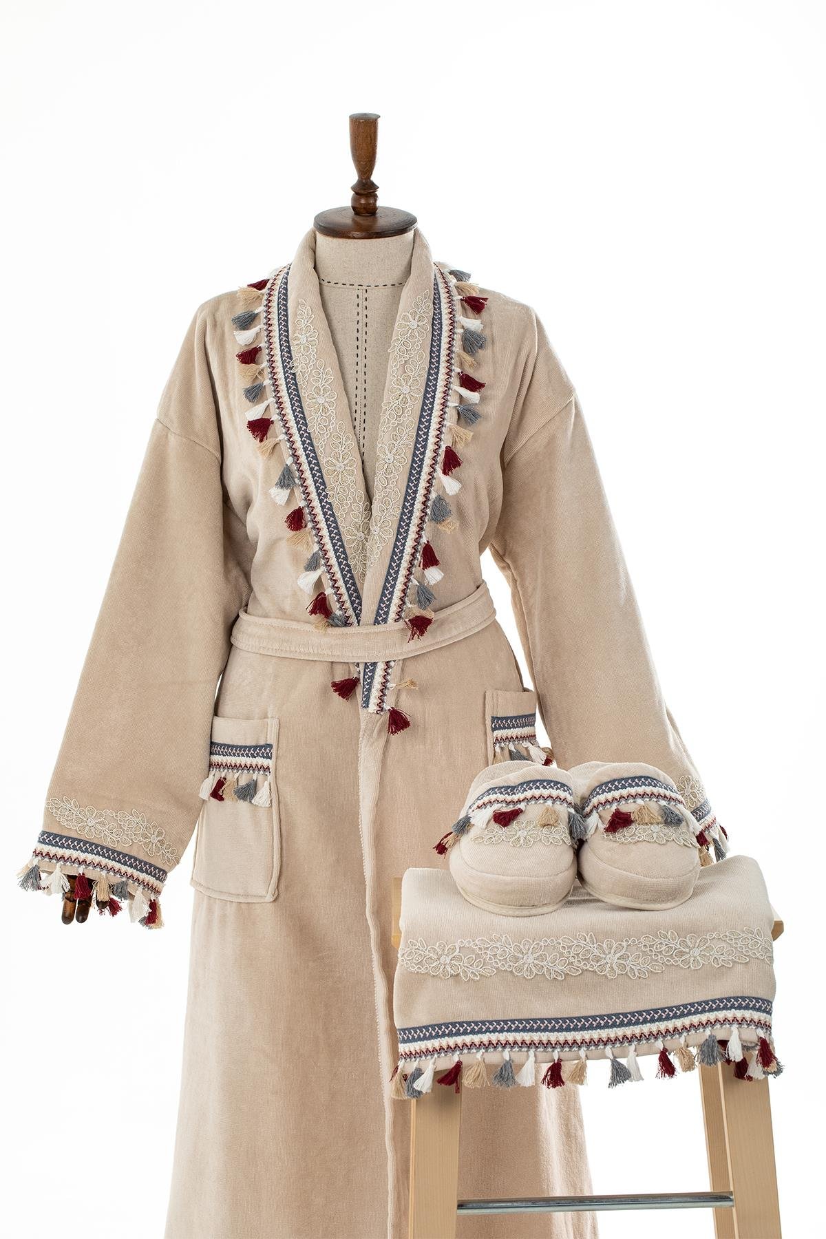 Velvet Line Deluxe Lady Bornoz Seti - Otantik Püskül