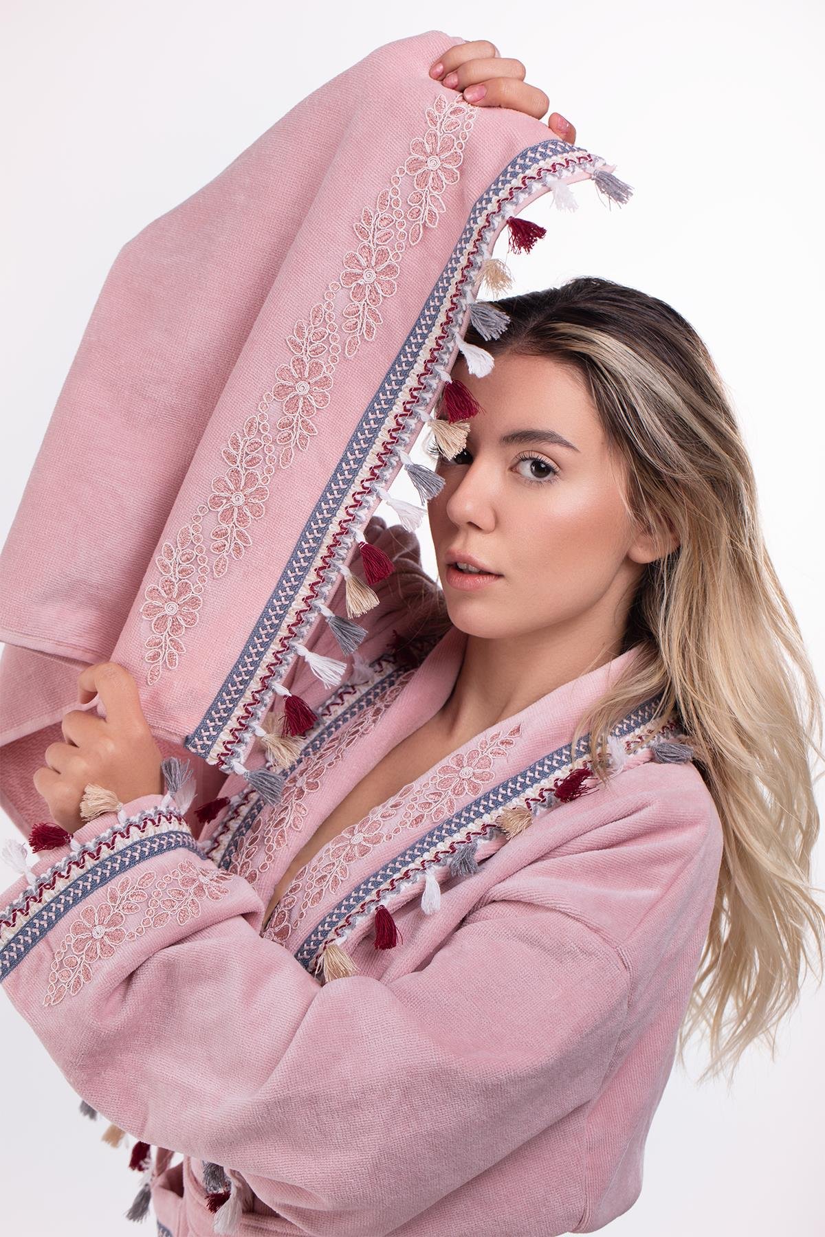 Velvet Line Deluxe Lady Bornoz Seti - Otantik Püskül