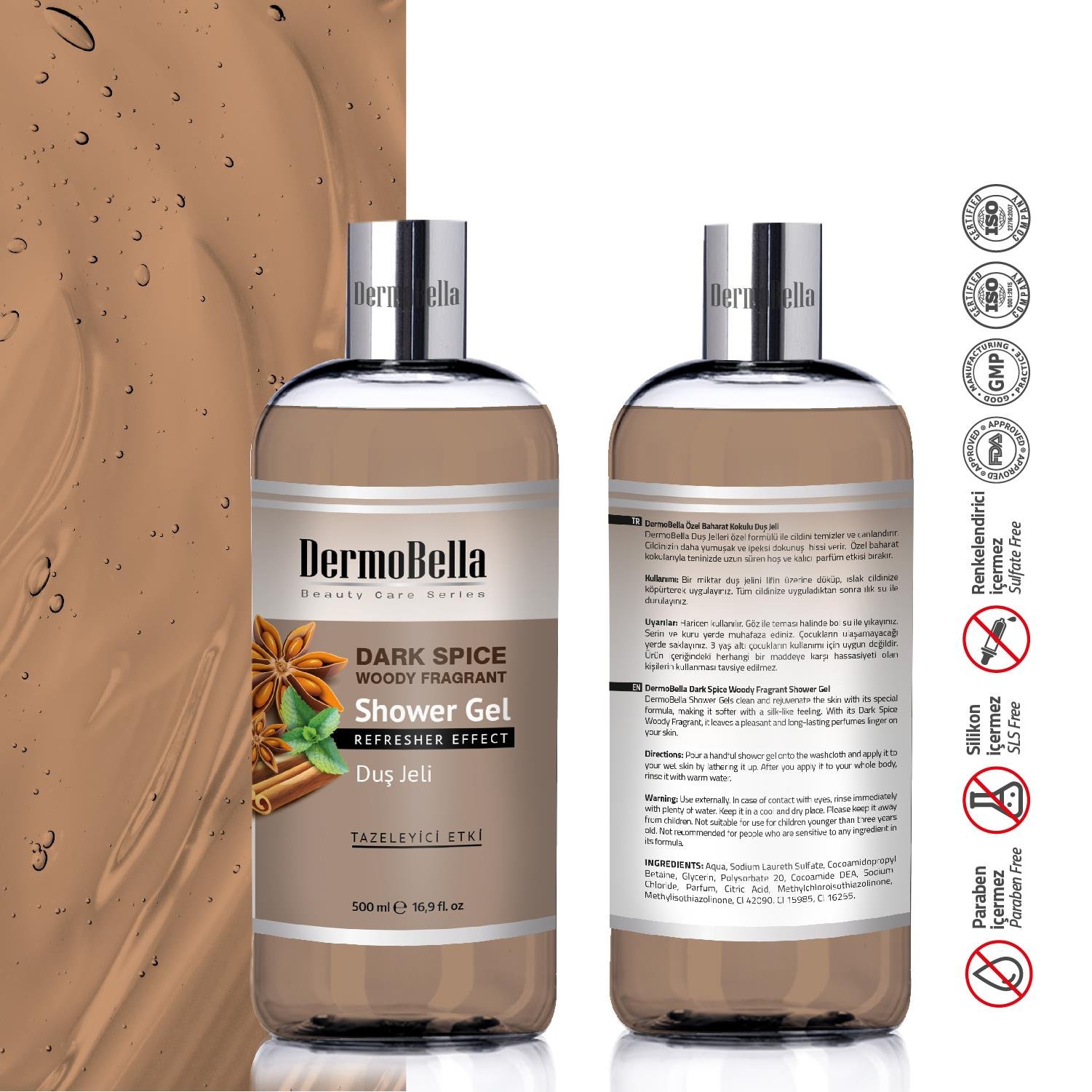 Dermobella Dark Spice Woody Fragrant Shower Gel 500Ml