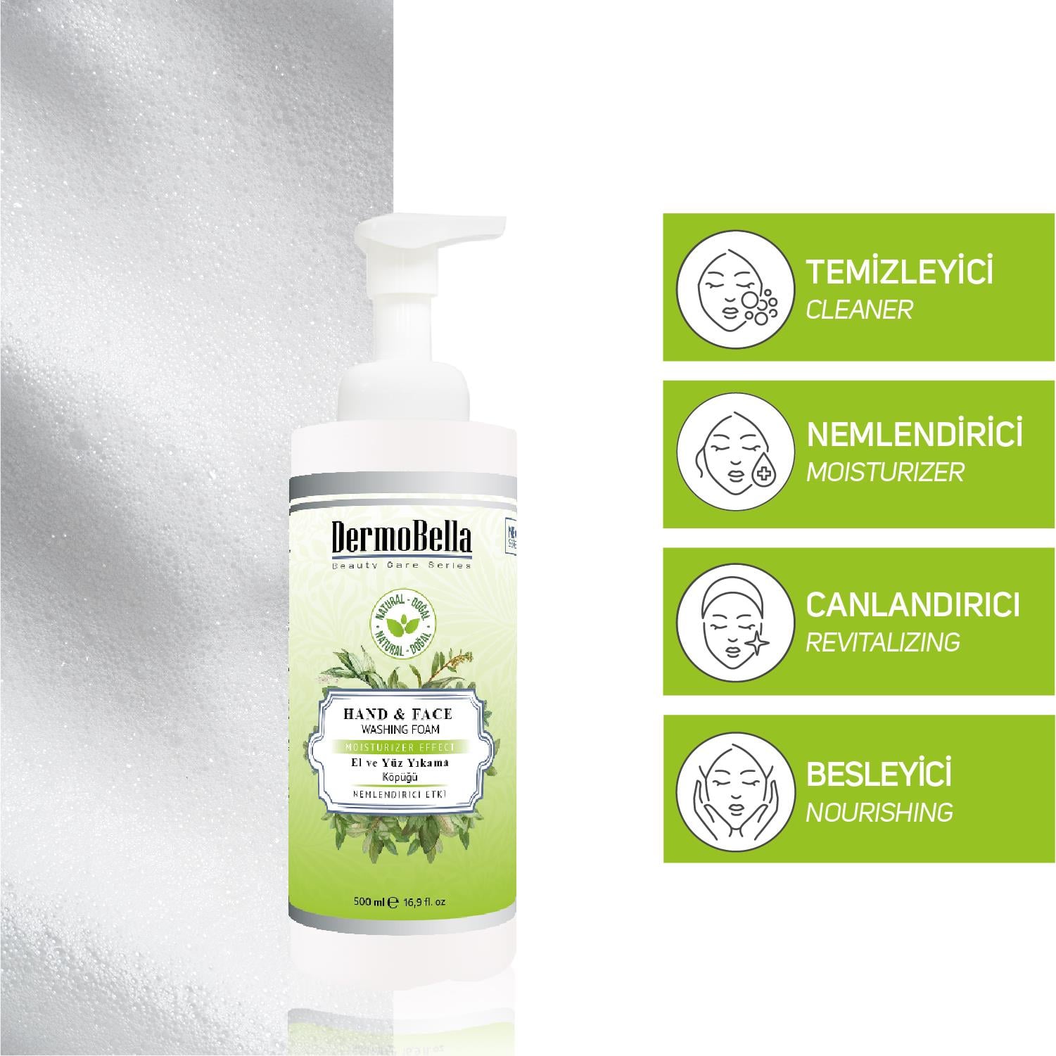 Dermobella Hand And Face Wash Cleasing Foam 500Ml