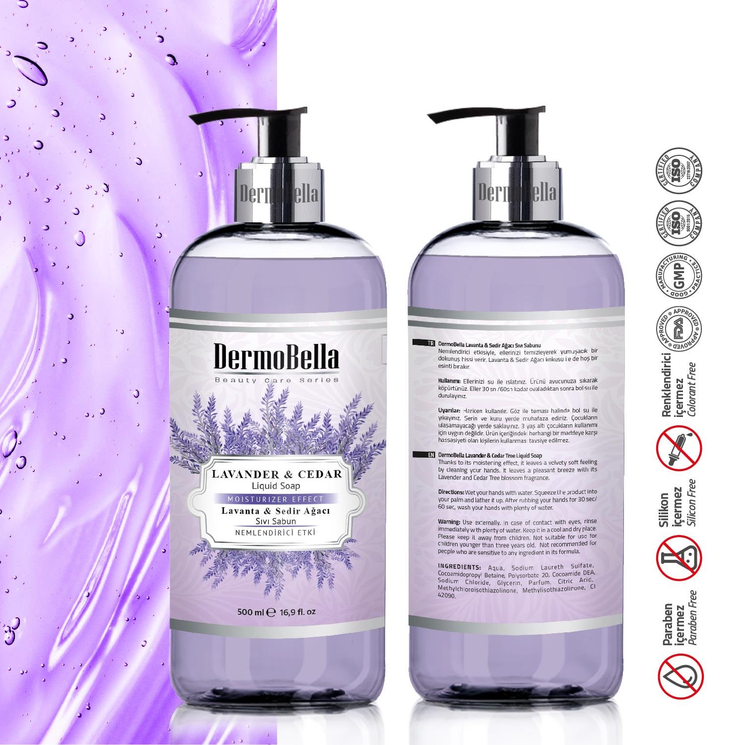 Dermobella Lavander And Cedar Liguid Soap 500Ml