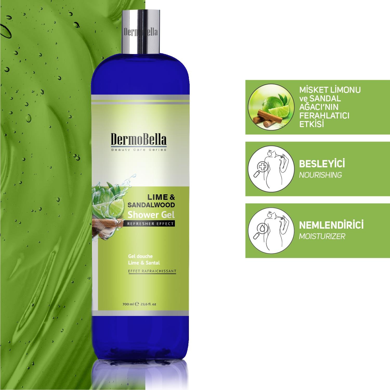 Dermobella Lime And Sandalwood Shower Gel 700Ml