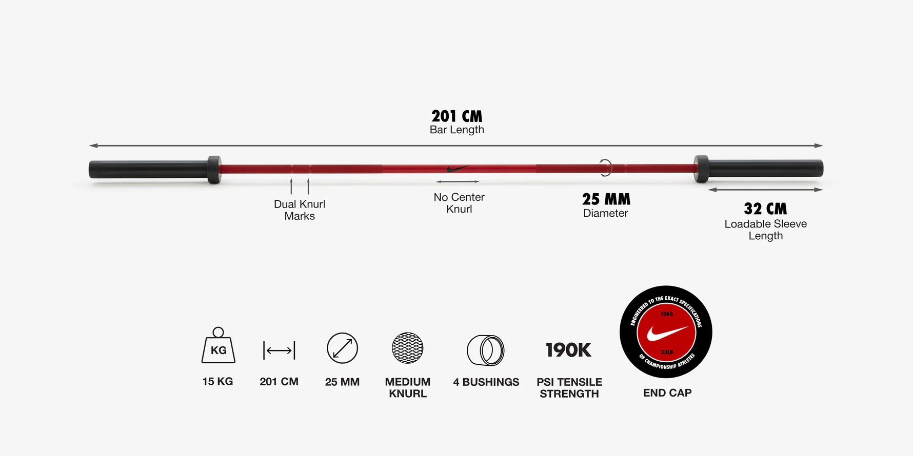 Nike Strength Shield Barbell 15kg   