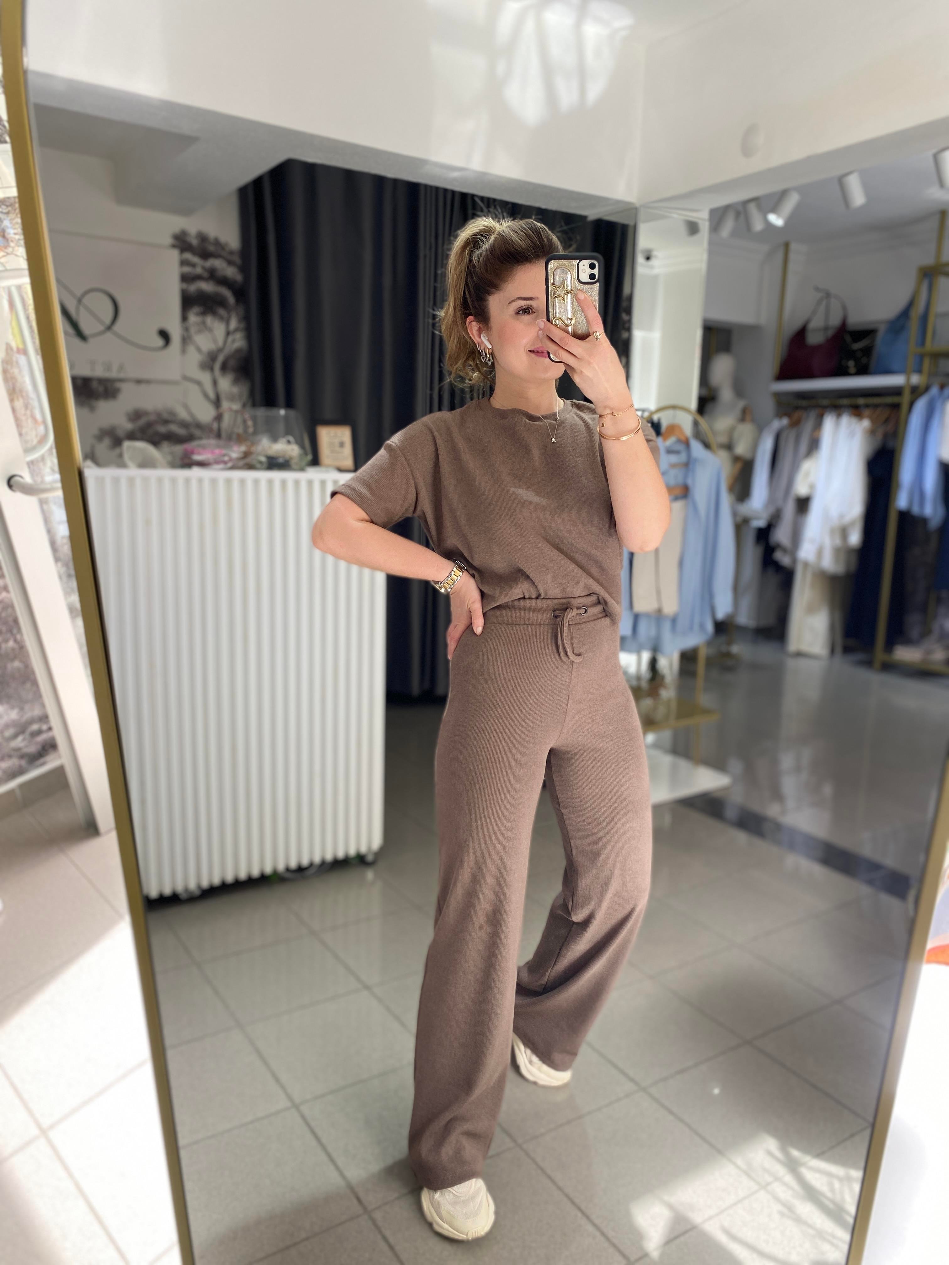 OSTARK KAHVE FİTİLLİ ALT ÜST TAKIM