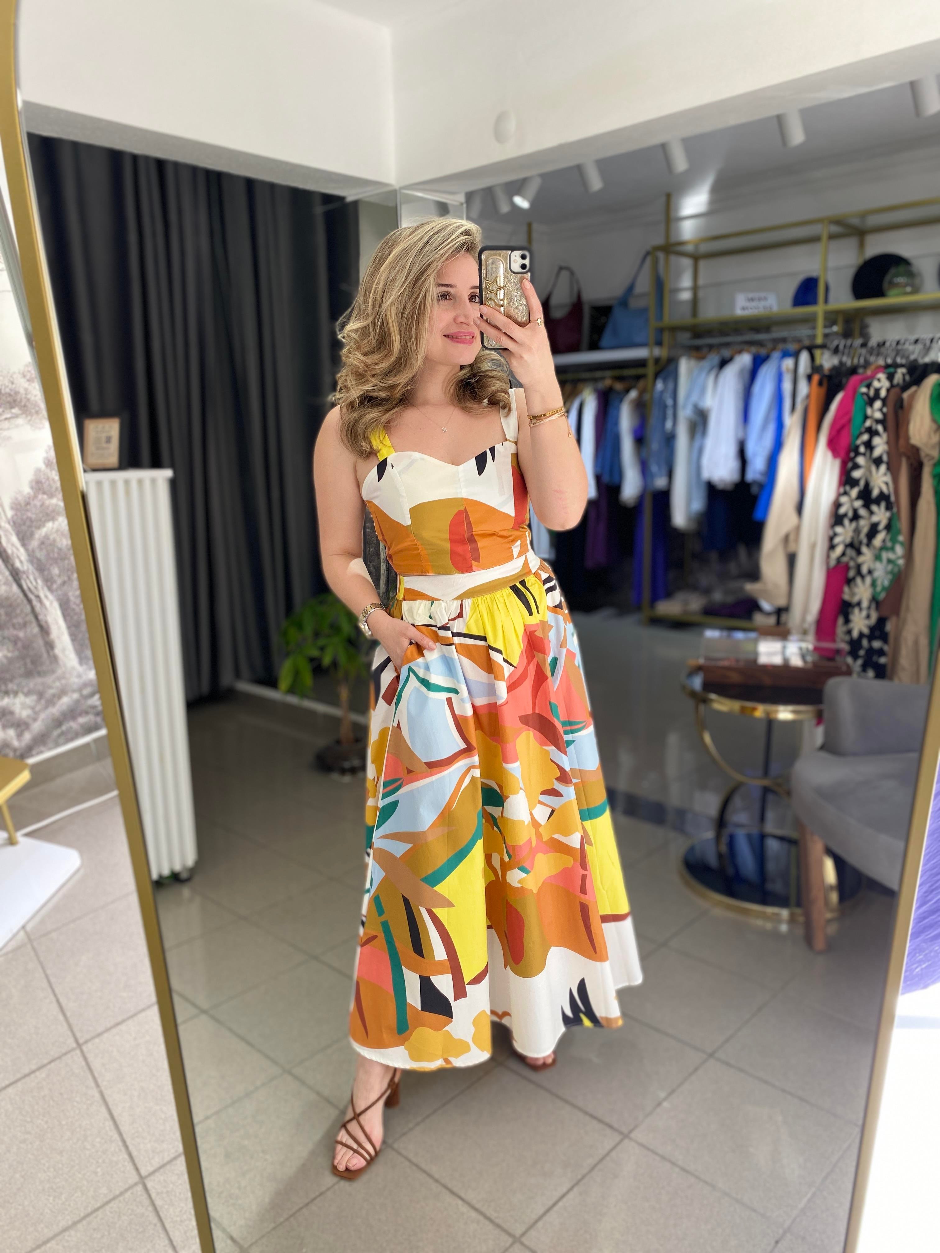 POPLİN KUMAŞ CROP TAKIM