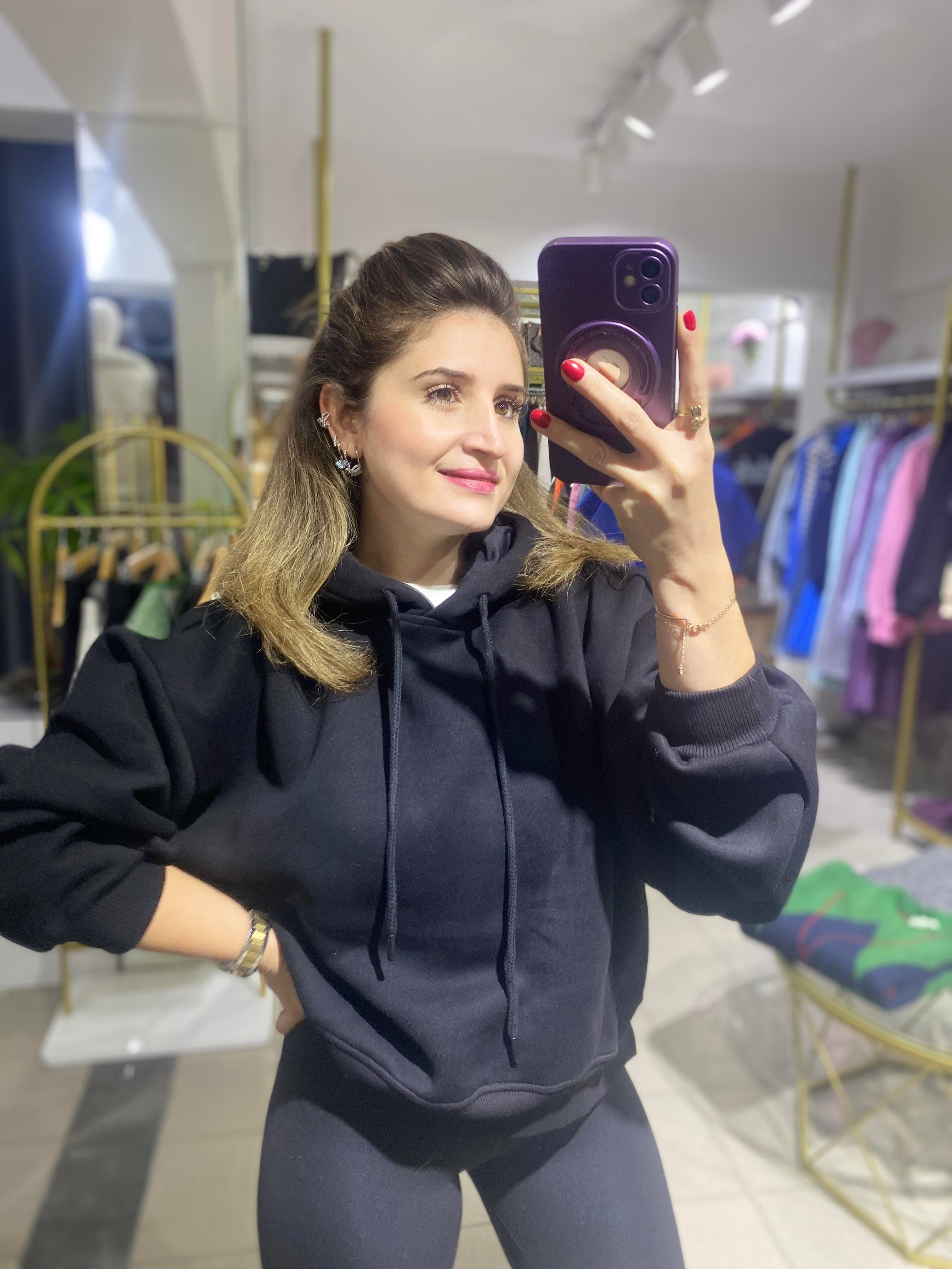 ŞARDONLU SİYAH SWEAT