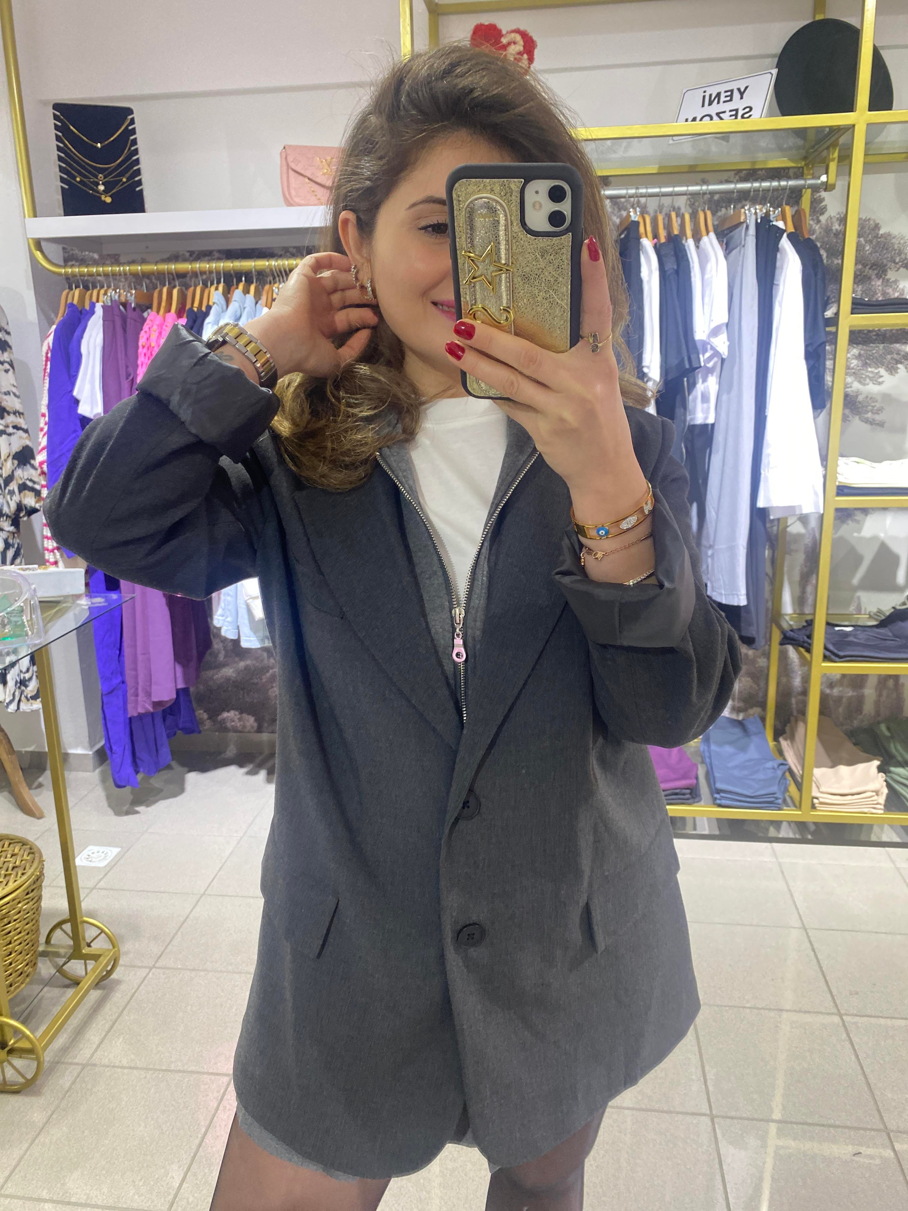 SWEAT DETAYLI BLAZER CEKET