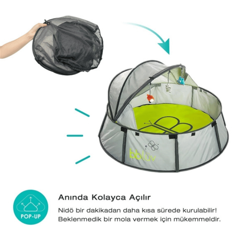 Bblüv Nido 2in1 Seyahat ve Oyun Çadırı - Gri