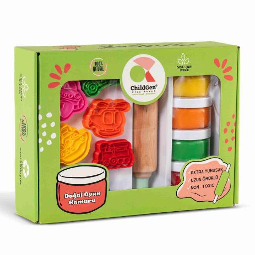 ChildGen Doğal Oyun Hamurları Premium Kutu Set - Taşıtlar