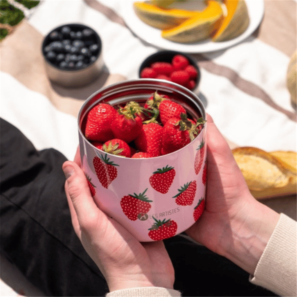 Les Artistes Paris Isı Yalıtımlı Çelik Yemek Termosu 700ML - Strawberry