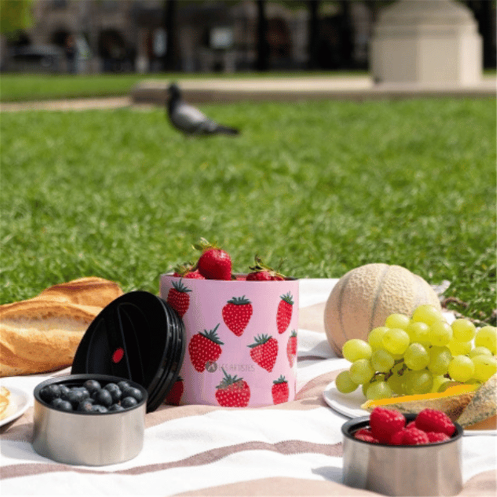 Les Artistes Paris Isı Yalıtımlı Çelik Yemek Termosu 700ML - Strawberry