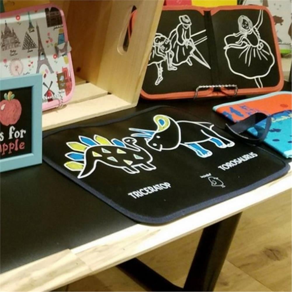 Tozsuz Tebeşirli Mini Karalama Matı - Dinozorlu