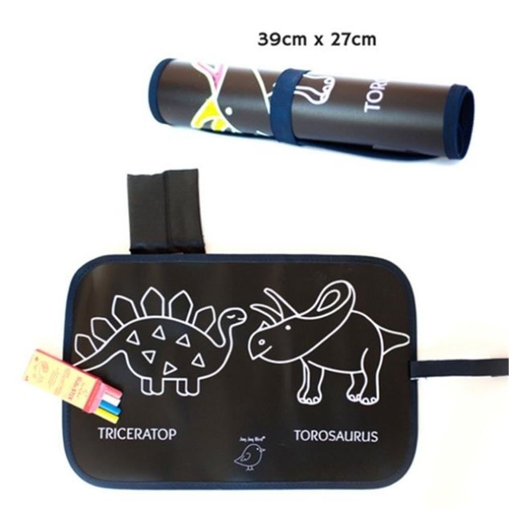 Tozsuz Tebeşirli Mini Karalama Matı - Dinozorlu