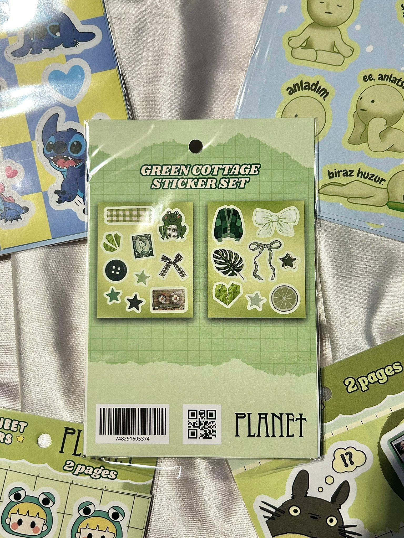 Green Cottage Sticker Set