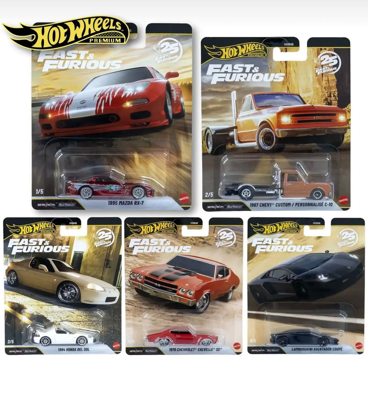 Hotwheels Premium Fast Fruious 25. Yıl Seti Mazda RX 7 Lamborghini Aventador Coupe HNW46-979 P