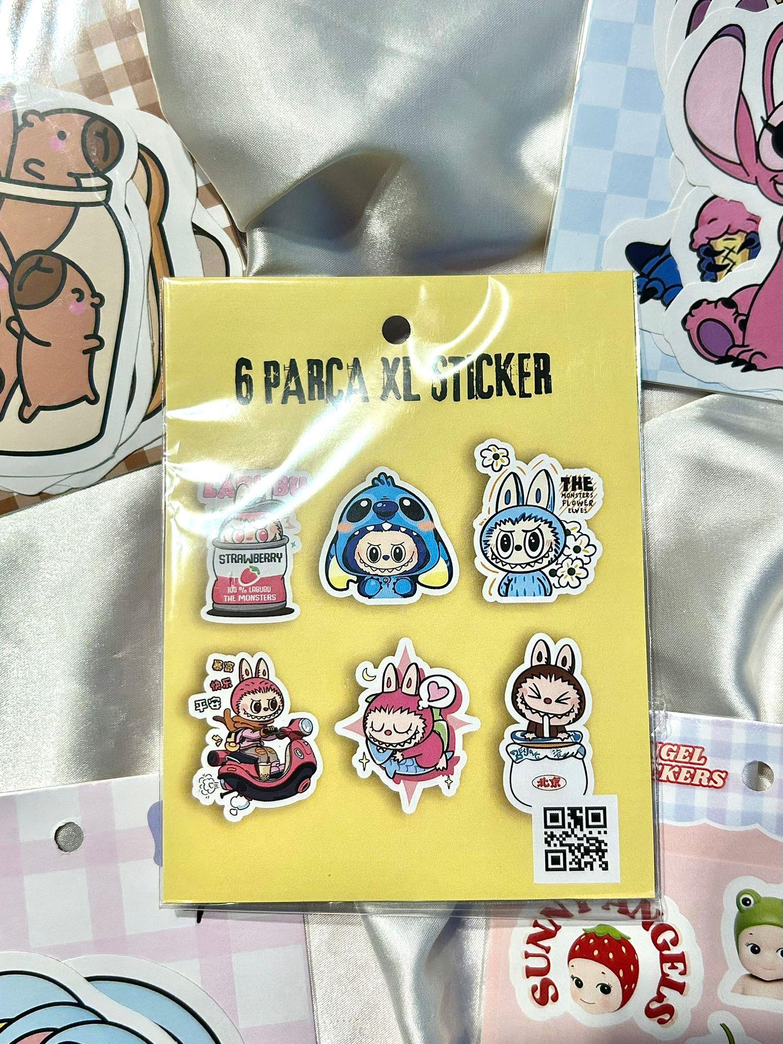 Labubu 6 Parça XL Sticker Seti
