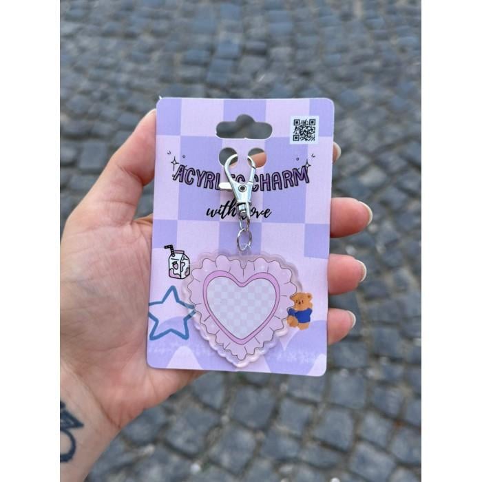 Pink Heart Akrilik Charm