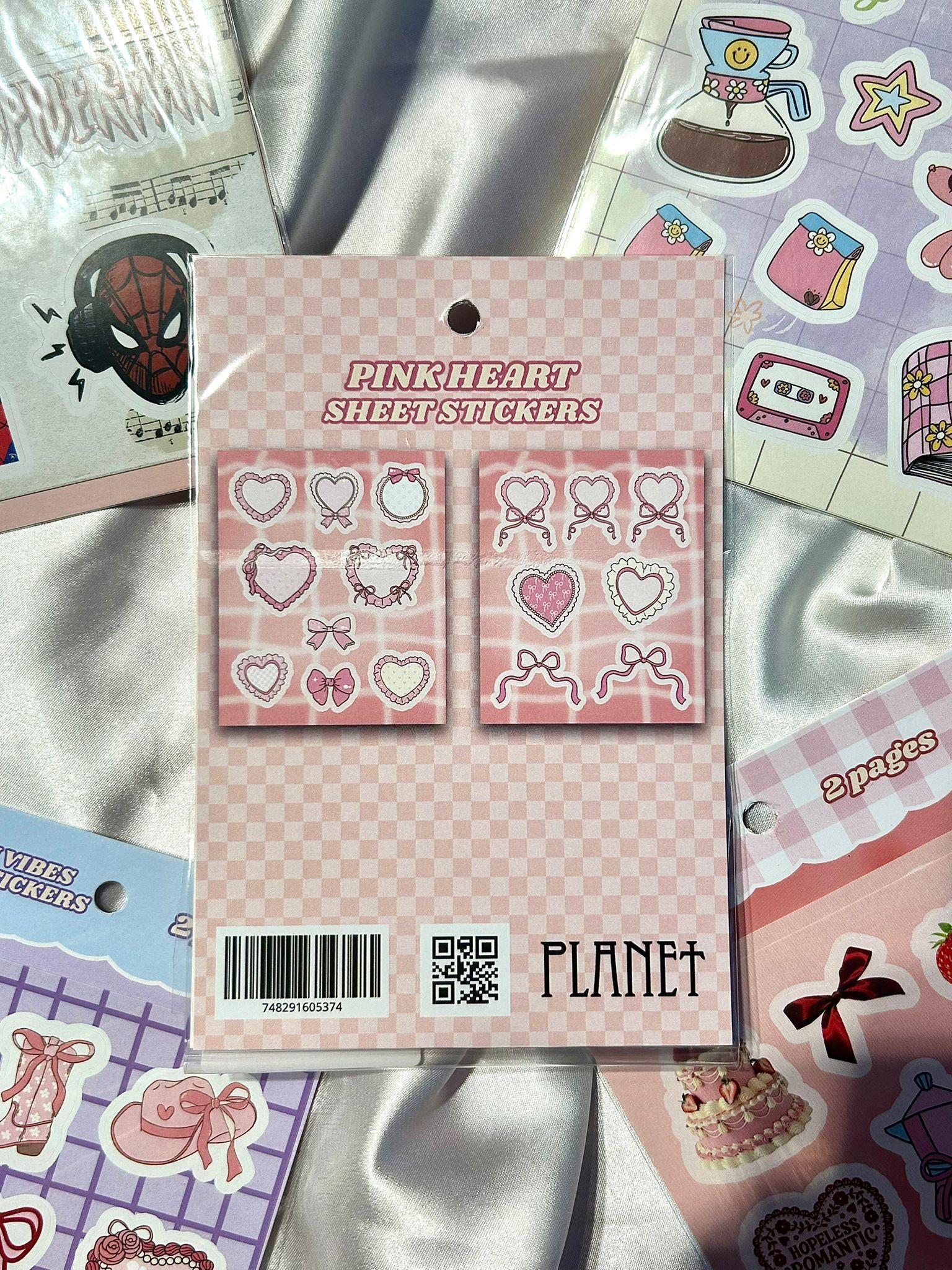Pink Heart Sheet Stickers