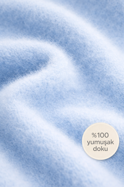 RTD&VLD Kadın Vita-253 Saknur Yumuşak Dokulu Triko Kazak Mavi