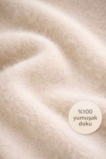 RTD&VLD Kadın Vita-253 Saknur Yumuşak Dokulu Triko Kazak VANİLYA