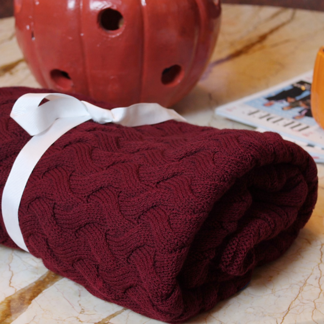 RTD&VLD Vita-183 Petek Desen Triko Battaniye Koltuk Şalı Bordo