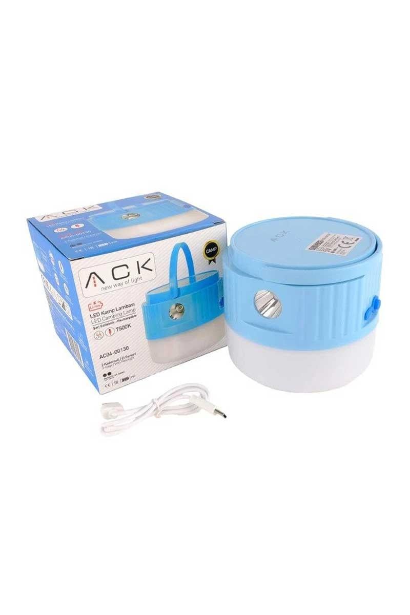 ACK AC04-00130 7500K MAVİ KASA ŞARJLI KAMP LAMBASI