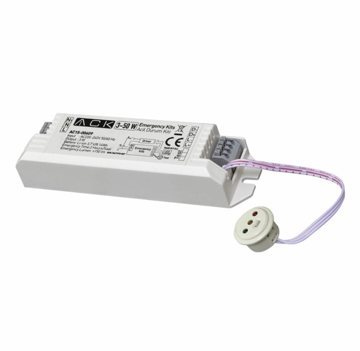 ACK AC15-00609 3W Led Lambalı Armatürler İçin Acil Aydınlatma Kiti 