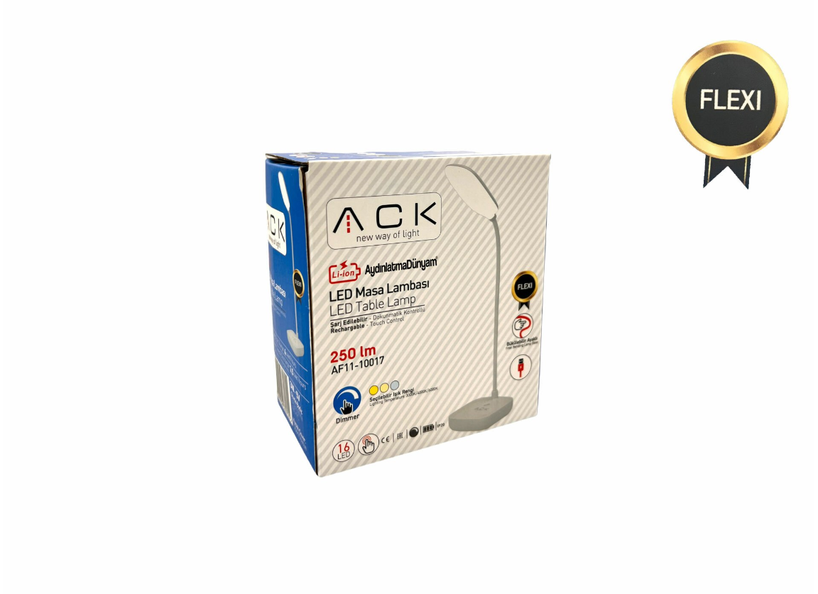 ACK AF11-10017 3W 2 RENKLİ DOKUNMATİK ŞARJ EDİLEBİLİR 250LM MASA LAMBASI