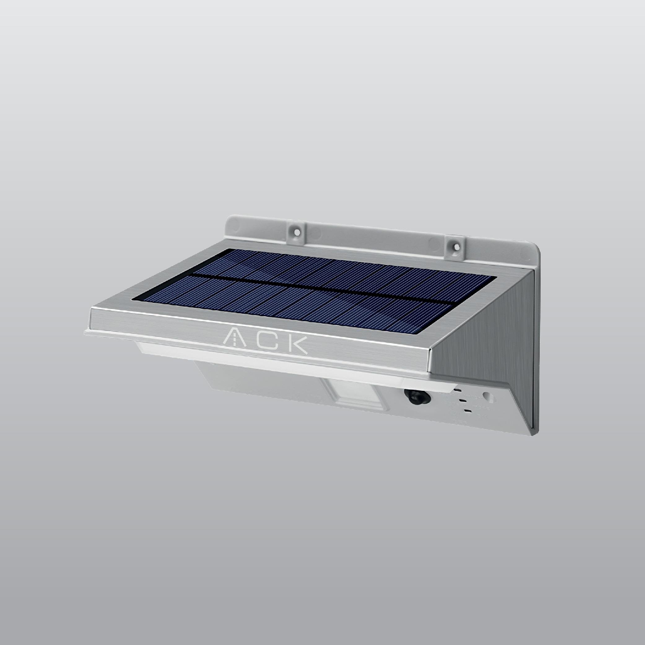 ACK AG60-07851 Solar Duvar Apliği Hareket Sensörlü Dimli IP65 3000K Günışığı