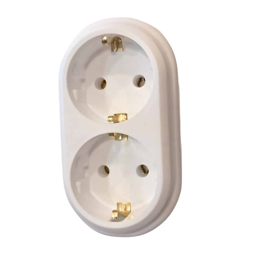 MUTLUSAN Beyaz 2li Topraklı Fiş-Priz Düz Tip 001 170 033006 00 00