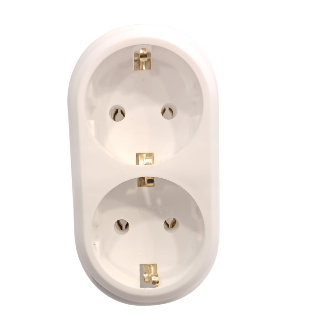 MUTLUSAN Beyaz 2li Topraklı Fiş-Priz Düz Tip 001 170 033006 00 00