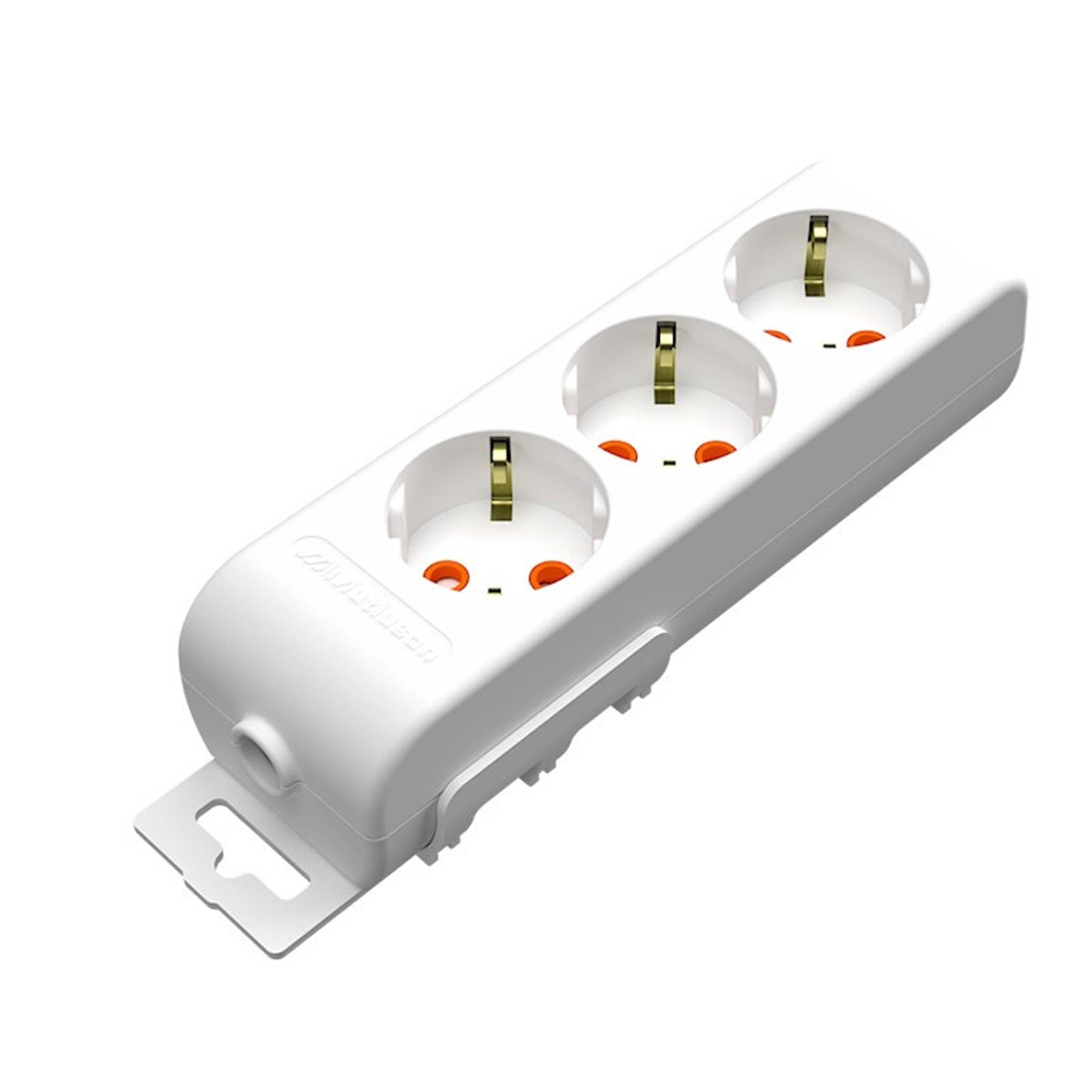 MUTLUSAN Rİ-TECH 3'LÜ TOPRAKLI GRUP PRİZ ÇOCUK KORUMALI KLEMENSLİ 001 175 310001 00 00