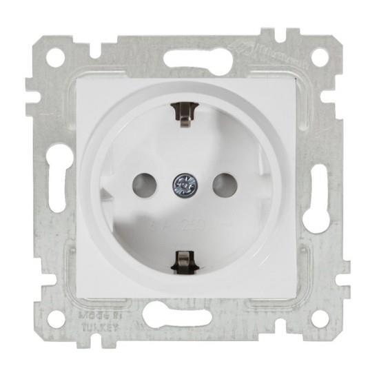 MUTLUSAN RİTA BEYAZ MEKANİZMA + TUŞ TOPRAKLI PRİZ (ÇOCUK KORUMALI) 2200 605 0201
