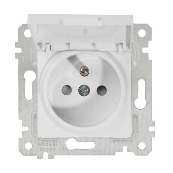 MUTLUSAN RİTA BEYAZ MEKANİZMA + TUŞ UPS KAPAKLI (FRANSIZ) PRİZ( ÇOCUK KORUMALI) 2200 618 0201 