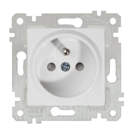 MUTLUSAN RİTA BEYAZ MEKANİZMA + TUŞ UPS (FRANSIZ) PRİZİ (ÇOCUK KORUMALI) 2200 616 0201