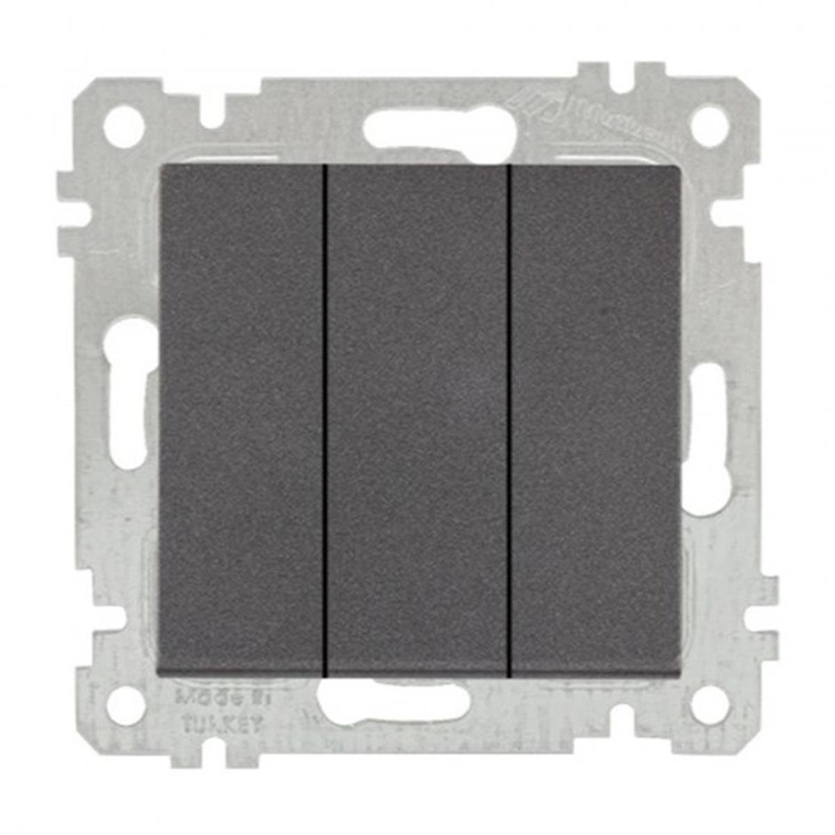 MUTLUSAN RİTA FÜME MEKANİZMA + TUŞ ÜÇLÜ ANAHTAR (VİDALI) 2200 409 0295