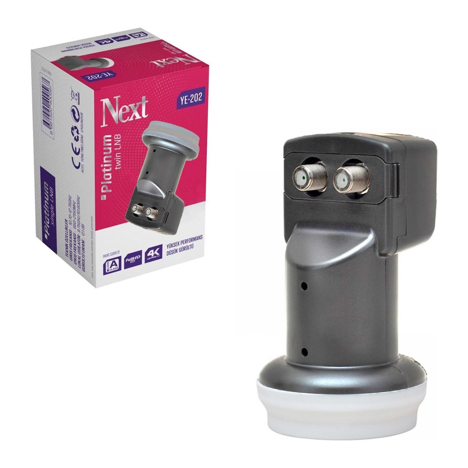 Next YE-202 Platinum 0.1dB Twin İki Çıkışlı Lnb 4k Ultra HD 