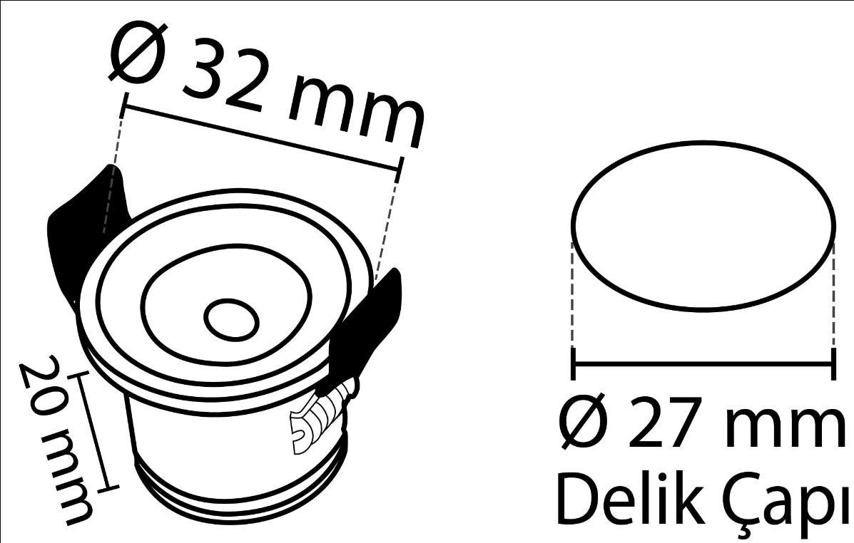 Noas YL94 1151 6500K Beyaz Işık 2W Beyaz Yıldız Spot