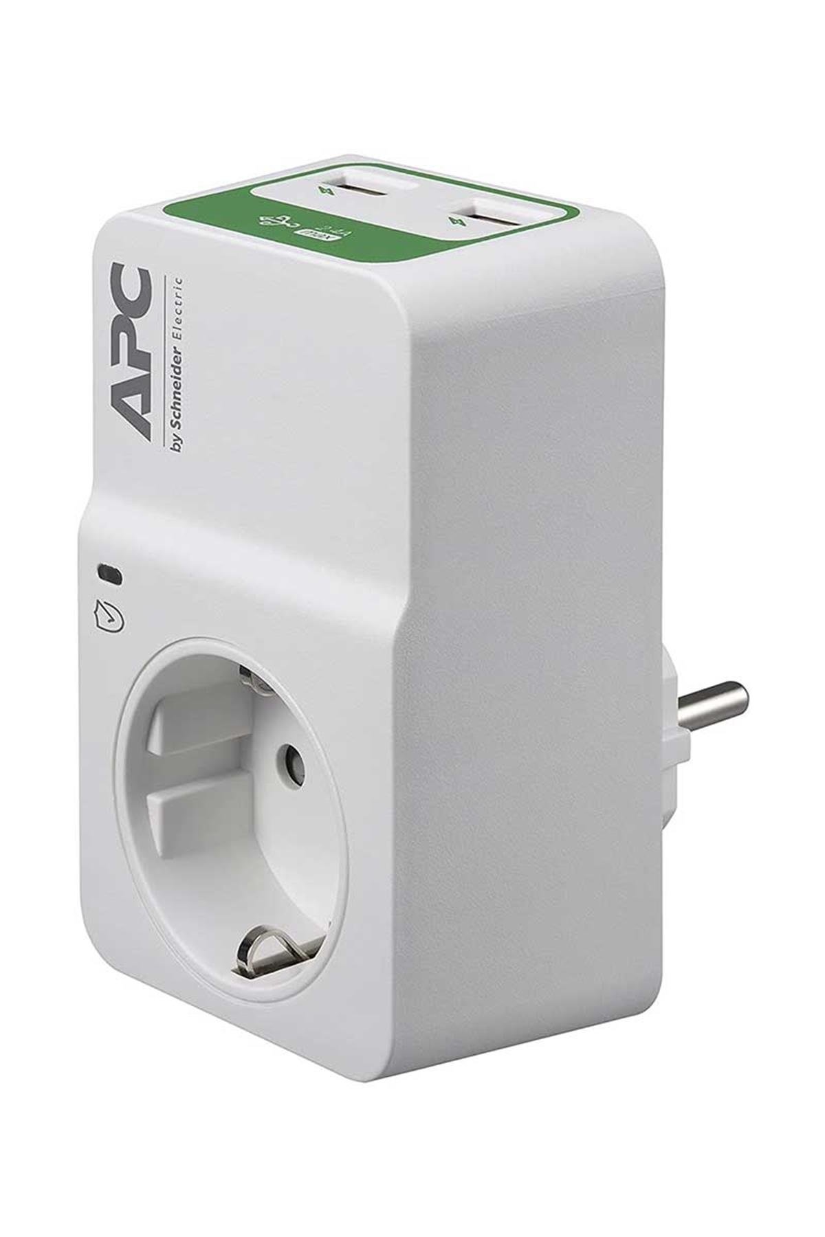 SCHNEIDER APC PM1WU2-GR 230V TEKLİ 2 USB HIZLI ŞARJ ÇIKIŞLI AKIM KORUMALI PRİZ